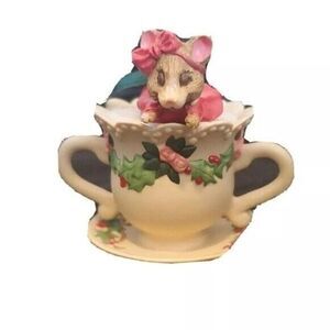 Mouse Teacup Holiday Tree Ornament Hallmark Keepsake Christmas Decoration